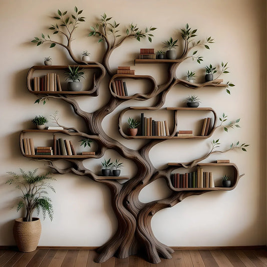 Decorative Tree Bookshelf – Artistic Design, Natural Tree Bookcase For Living Room & Children