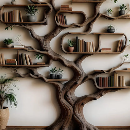 Decorative Tree Bookshelf – Artistic Design, Natural Tree Bookcase For Living Room & Children