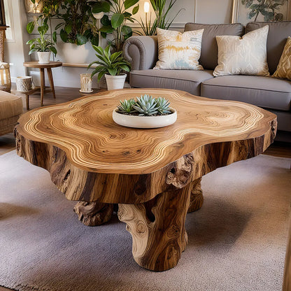 Live‑Edge Premium Natural Wood Tea Table – Unique Design