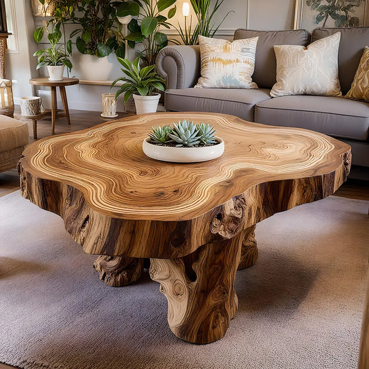 Live‑Edge Premium Natural Wood Tea Table – Unique Design