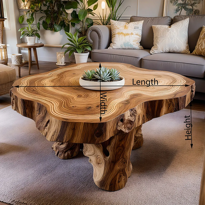 Live‑Edge Premium Natural Wood Tea Table – Unique Design
